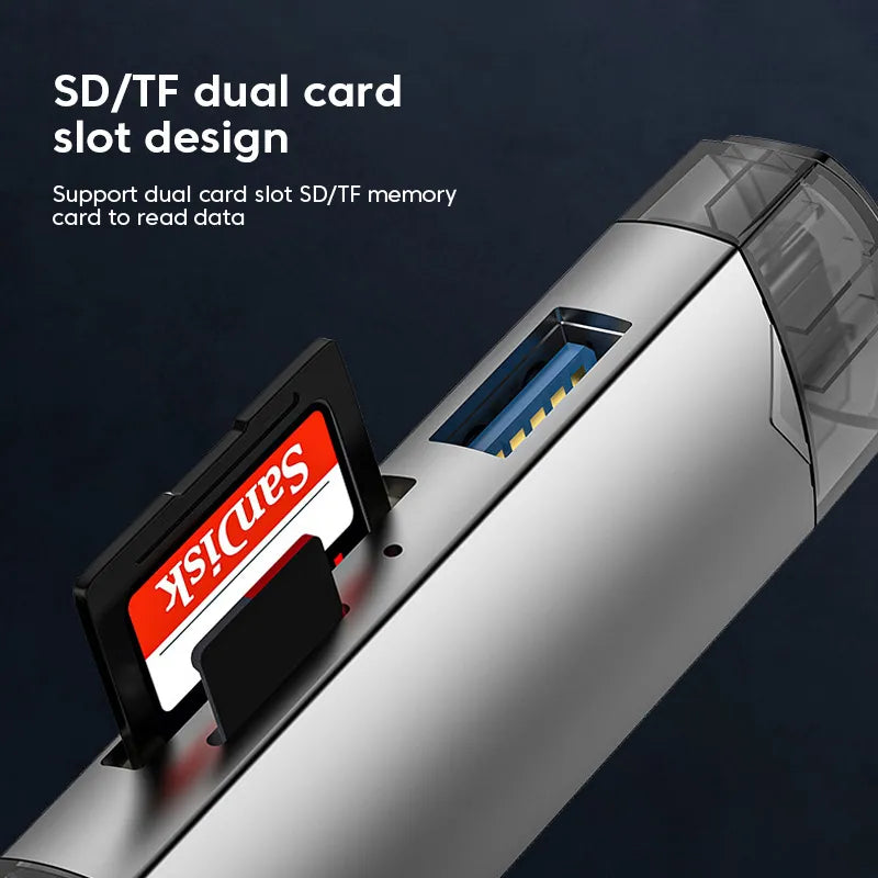 Olaf OTG Type C Micro sd card Reader type c to usb otg adapter 6 in 1 USB 3.0 TF card USB flash drive Type C Card reader