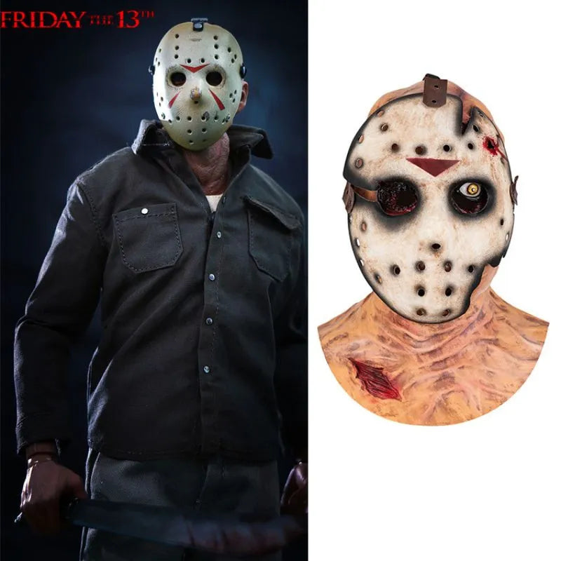 Movie Hockey Mask Jason Voorhees Friday The 13th Horror Scary Mask Halloween Party Cosplay Masks for Adult Men Halloween Gift