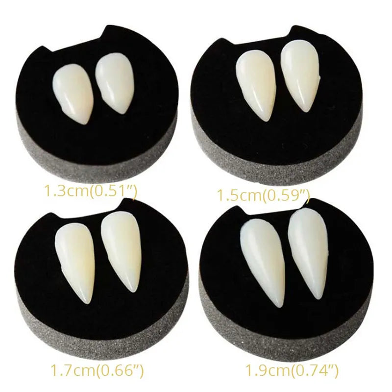 Dents de Vampire pour Halloween, crocs, dentier, Costume de fête d'halloween, accessoires de Cosplay, décoration, fausses dents avec gomme dentaire