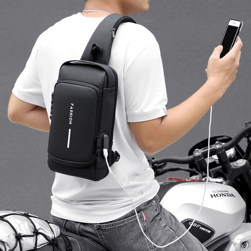 USB charging sport sling Anti-theft shoulder
