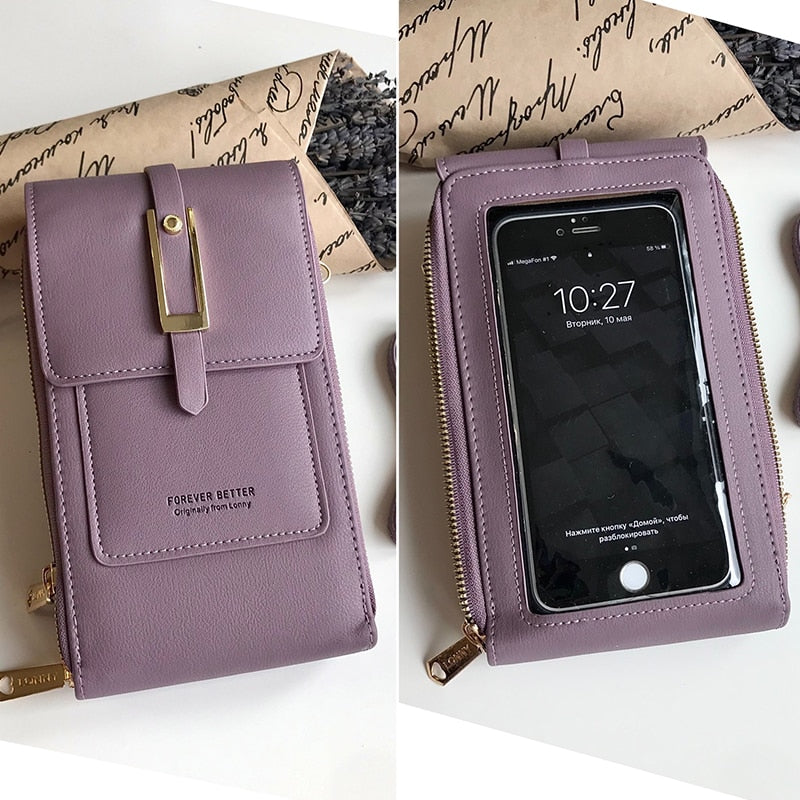 Women Wallet Brand Touchable Mobile Phone Bags Small Card Holders Handbag Purse Clutch Wallets Messenger Shoulder Bag Female