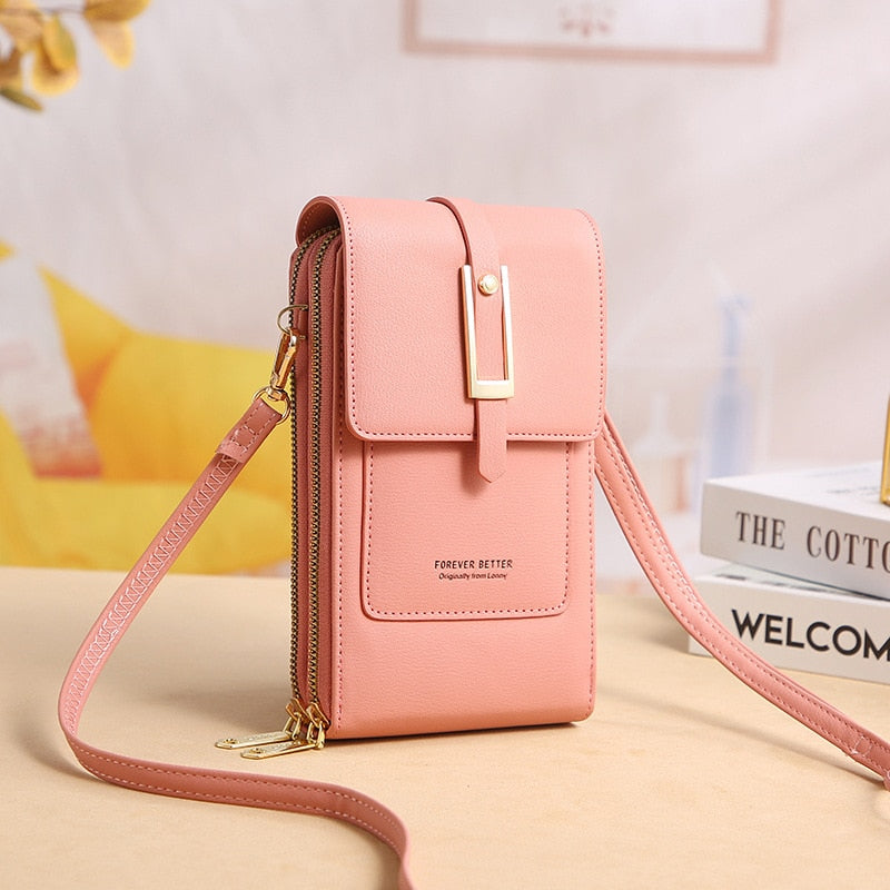 Women Wallet Brand Touchable Mobile Phone Bags Small Card Holders Handbag Purse Clutch Wallets Messenger Shoulder Bag Female