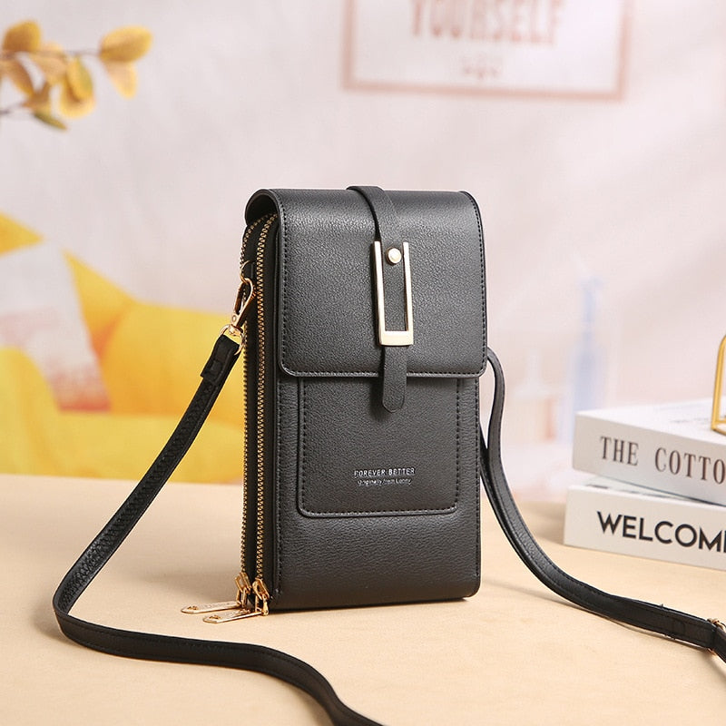 Women Wallet Brand Touchable Mobile Phone Bags Small Card Holders Handbag Purse Clutch Wallets Messenger Shoulder Bag Female