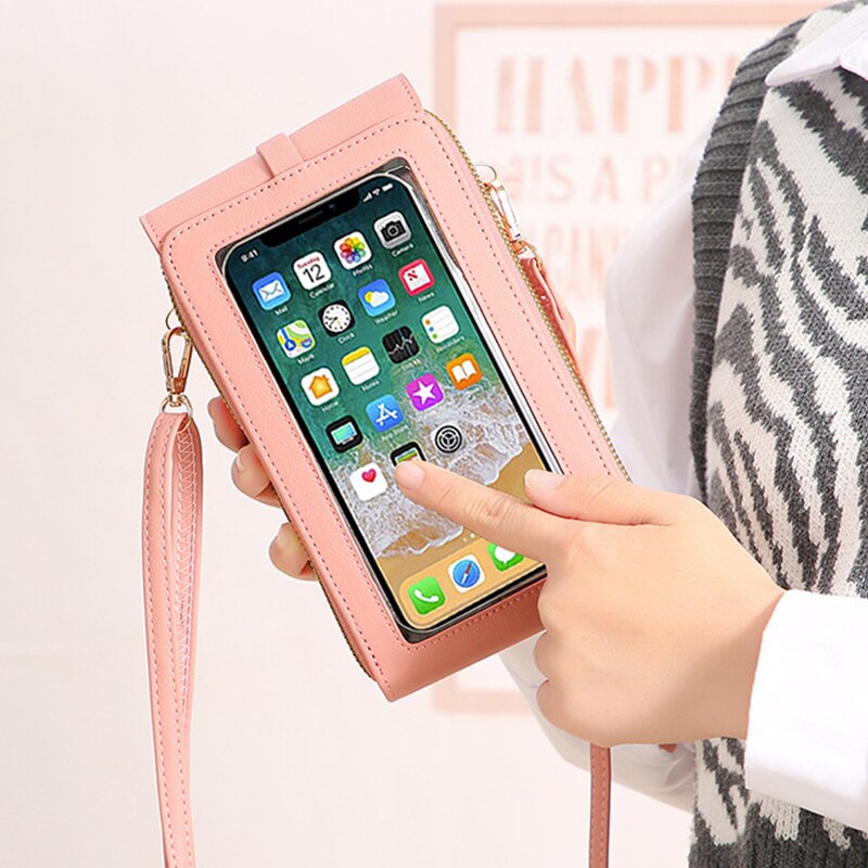 Women Wallet Brand Touchable Mobile Phone Bags Small Card Holders Handbag Purse Clutch Wallets Messenger Shoulder Bag Female