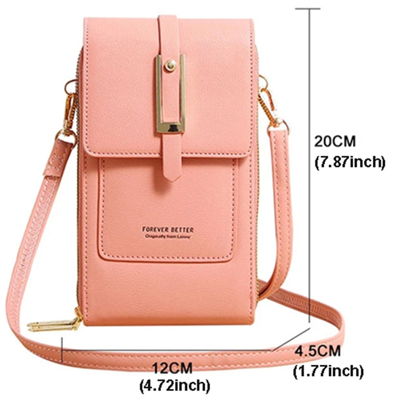 Women Wallet Brand Touchable Mobile Phone Bags Small Card Holders Handbag Purse Clutch Wallets Messenger Shoulder Bag Female