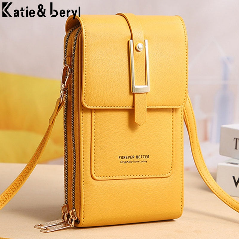 Women Wallet Brand Touchable Mobile Phone Bags Small Card Holders Handbag Purse Clutch Wallets Messenger Shoulder Bag Female