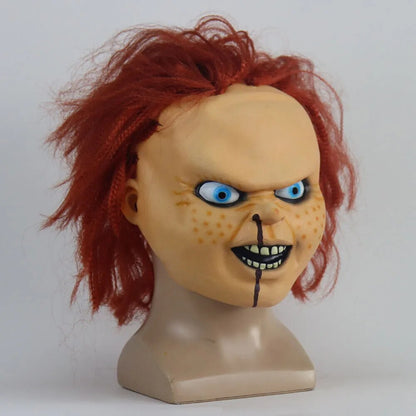 Horror Chucky Demon Mask Cosplay Child's Play Guys Clown Scary Joker Killer Latex Helmet Halloween Carnival Party Costume Props