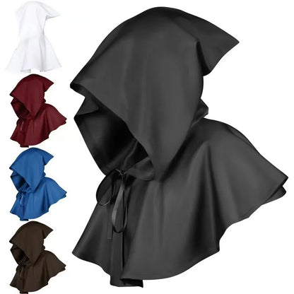 Witch Wizard Fancy Punk Cloak Gothic Cosplay Halloween Costume Adult Hooded Vampire Devil Capes Unisex Props Party Dress Up