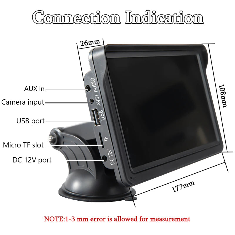 Touch Screen With USB AUX For Rear View Camera