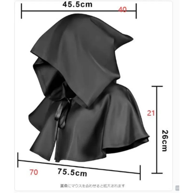 Witch Wizard Fancy Punk Cloak Gothic Cosplay Halloween Costume Adult Hooded Vampire Devil Capes Unisex Props Party Dress Up