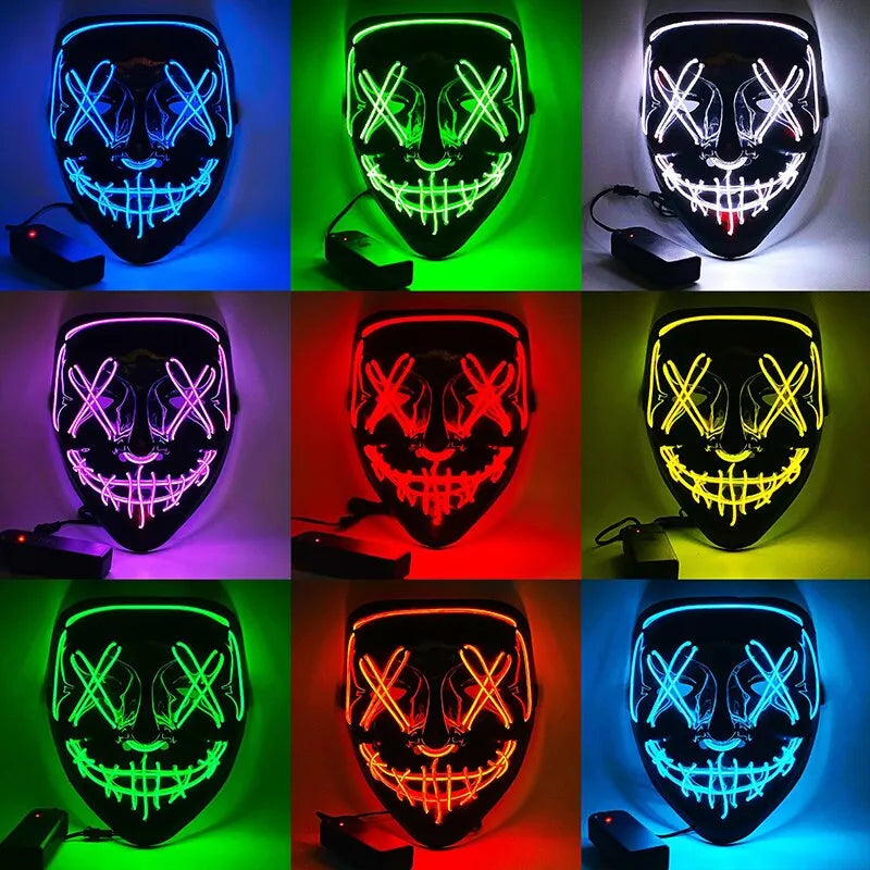 Halloween Neon Led Purge Mask Masque