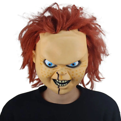 Horror Chucky Demon Mask Cosplay Child's Play Guys Clown Scary Joker Killer Latex Helmet Halloween Carnival Party Costume Props