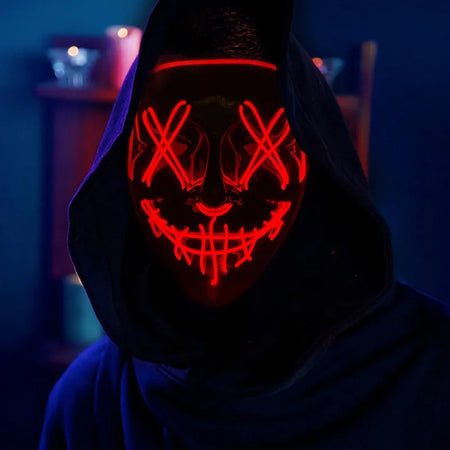 Masque de purge à LED néon pour Halloween