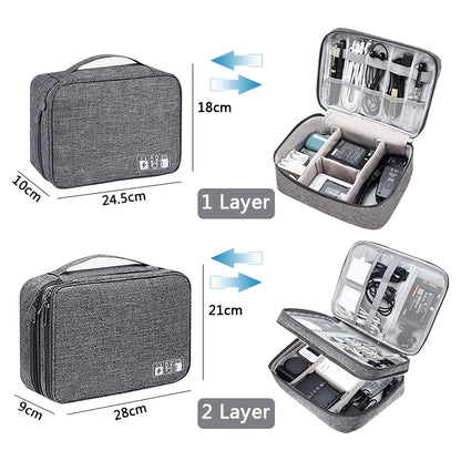 Cable Storage Bag Waterproof Digital Electronic Organizer Portable USB Data Line Charger Plug Storage Bag Travel Cable Organizer