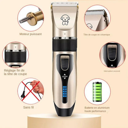 Dog Clipper Dog Hair Clippers Grooming (Pet/Cat/Dog/Rabbit) Haircut Trimmer Shaver Set Pets Cordless Rechargeable Professional