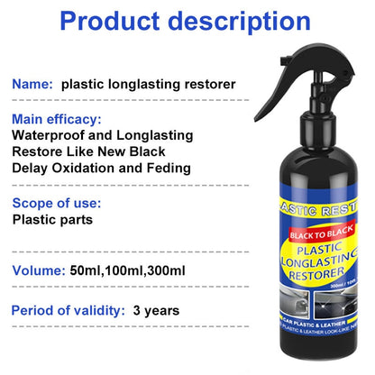 CAR PLASTIC RESTORE COATING AGENT RUBBER EXTERIOR REPAIR CLEAN