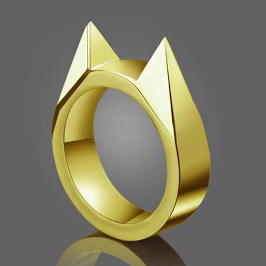 Safety Metal Defense Ring for Men and Wome  Cat's Ear Ring