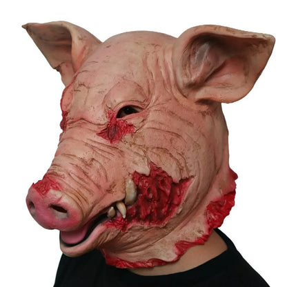 Scary Saw Pig Head Mask Cosplay Party Horrible Bloody