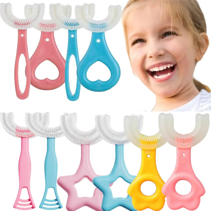 Toothbrush Children 360 Degree U-shaped Child Toothbrush Teethers Brush Silicone Kids Teeth Oral Care Cleaning