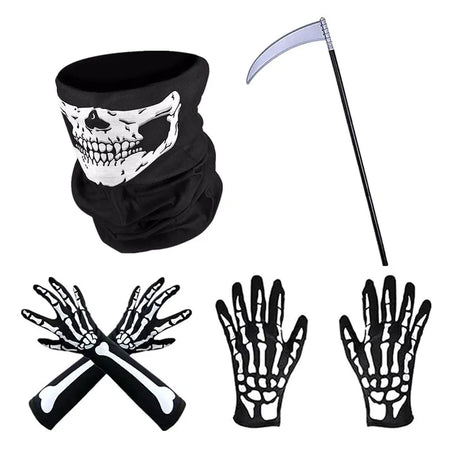 Grim Reaper Scythe and Scary Skeleton Glove