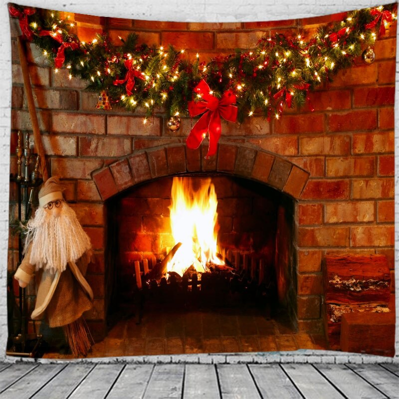 Tapestry Christmas Tree Wall Hanging Christmas Fireplace For Home Deco Tapestries Christmas Tree Large Size Tapestries