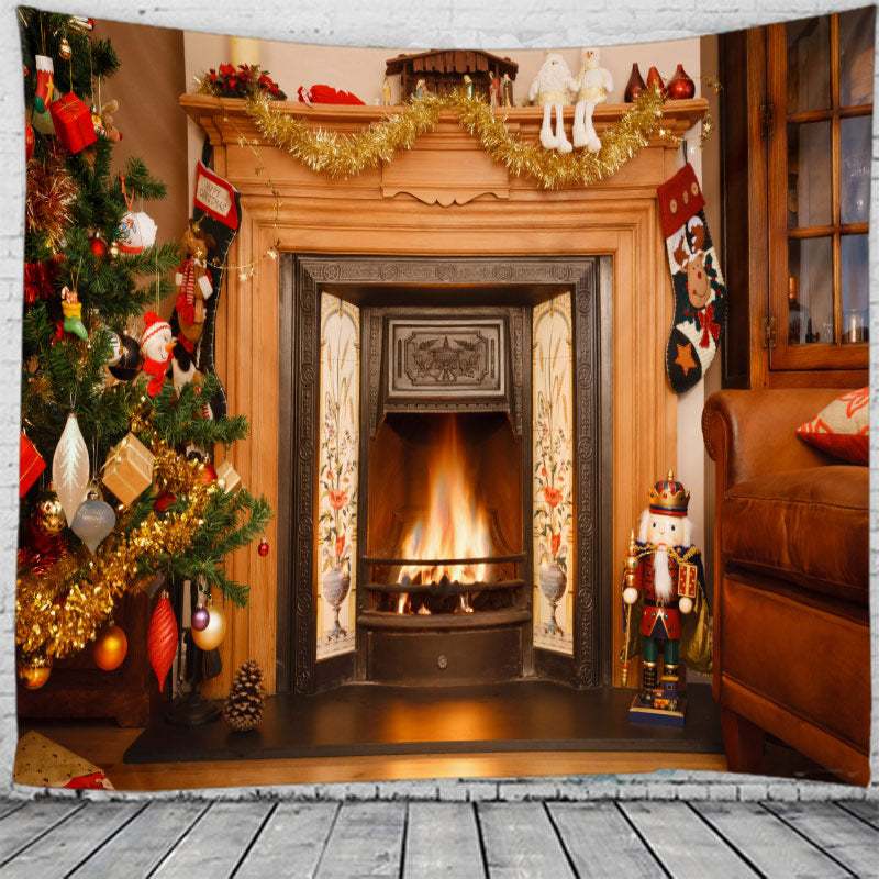 Tapestry Christmas Tree Wall Hanging Christmas Fireplace For Home Deco Tapestries Christmas Tree Large Size Tapestries