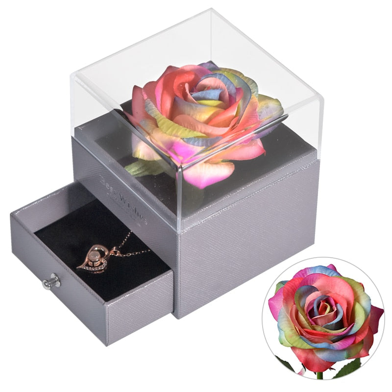 Valentine Eternal Rose Jewelry Box Preserved Flowe