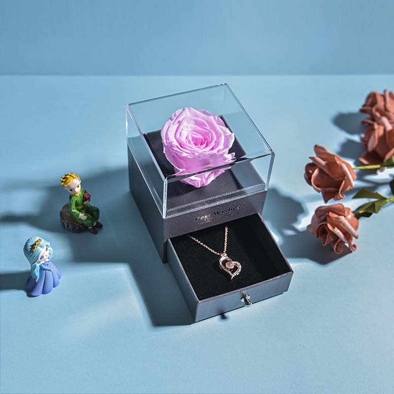 Valentine Eternal Rose Jewelry Box Preserved Flowe