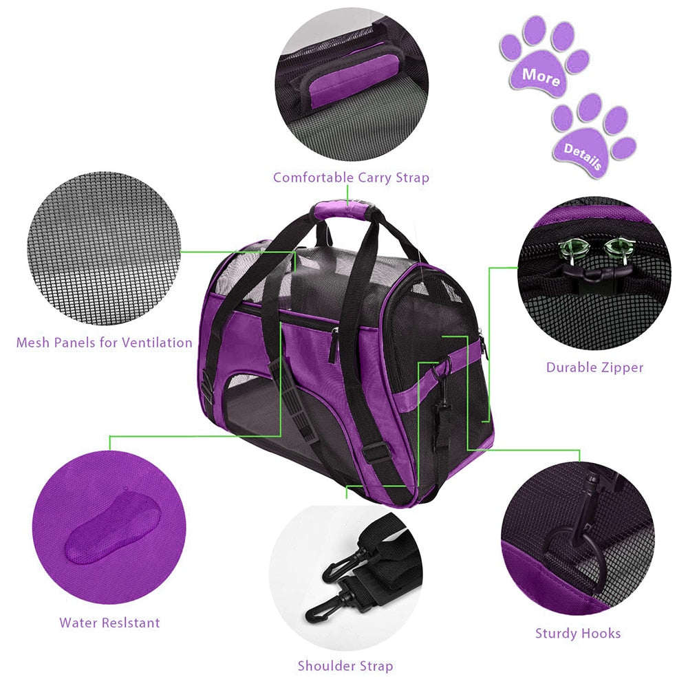 Pet Backpack Messenger Carrier Bag Pet Cat Dog Carrier Outgoing Travel Packets Breathable Pet Handbag For Small Dog