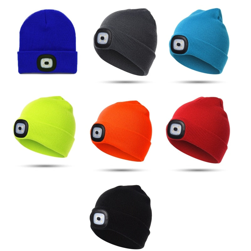 Lighted Beanie USB Rechargeable LED Headlight