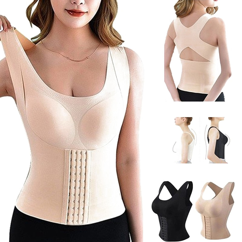 4-in-1 Waist Buttoned Bra Shapewear