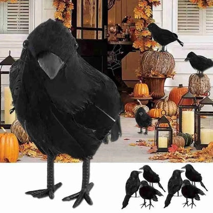 HALLOWEEN BLACK CROW FAKE BIRD.