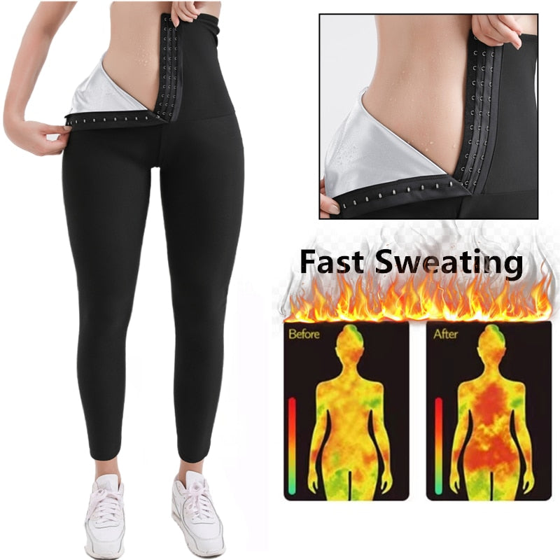 Sauna Leggings for Women Sweat Pants High Waist Compression Slimming Hot Thermo Workout Training Capris Body Shaper