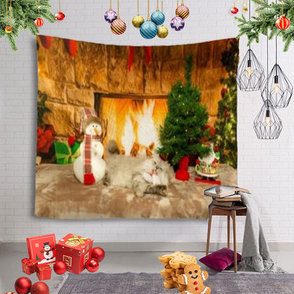 Tapestry Christmas Tree Wall Hanging Christmas Fireplace For Home Deco Tapestries Christmas Tree Large Size Tapestries