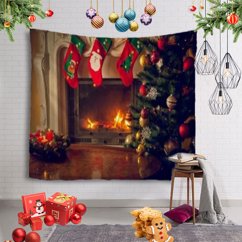 Tapestry Christmas Tree Wall Hanging Christmas Fireplace For Home Deco Tapestries Christmas Tree Large Size Tapestries