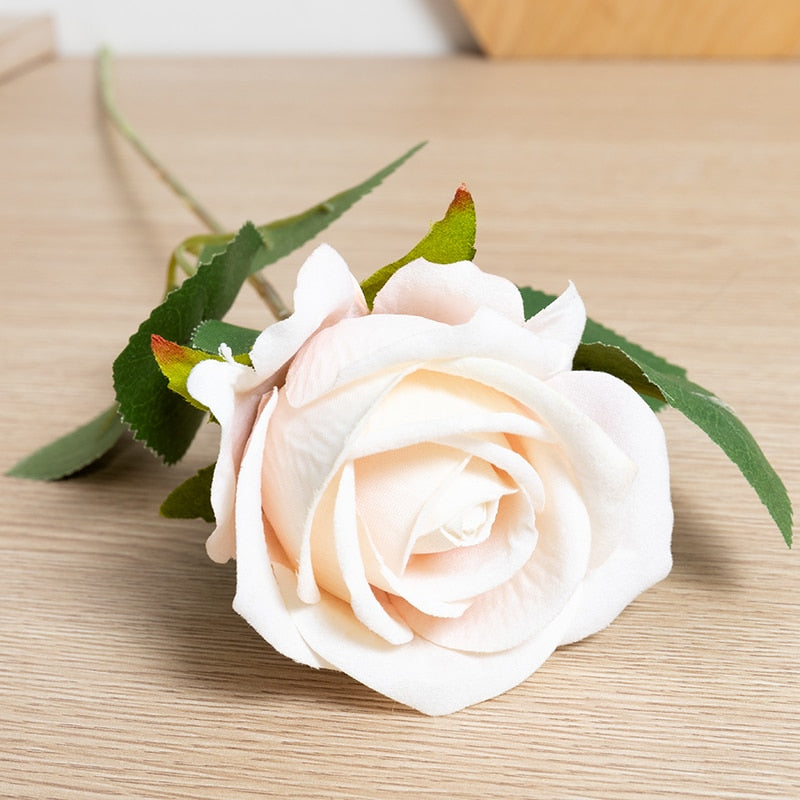 5pcs Artificial Rose Flowers Silk Long Branch Bouquet