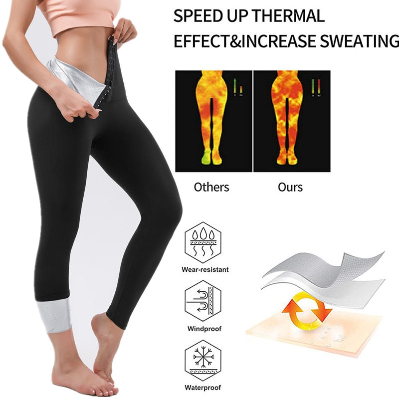 Sauna Leggings for Women Sweat Pants High Waist Compression Slimming Hot Thermo Workout Training Capris Body Shaper