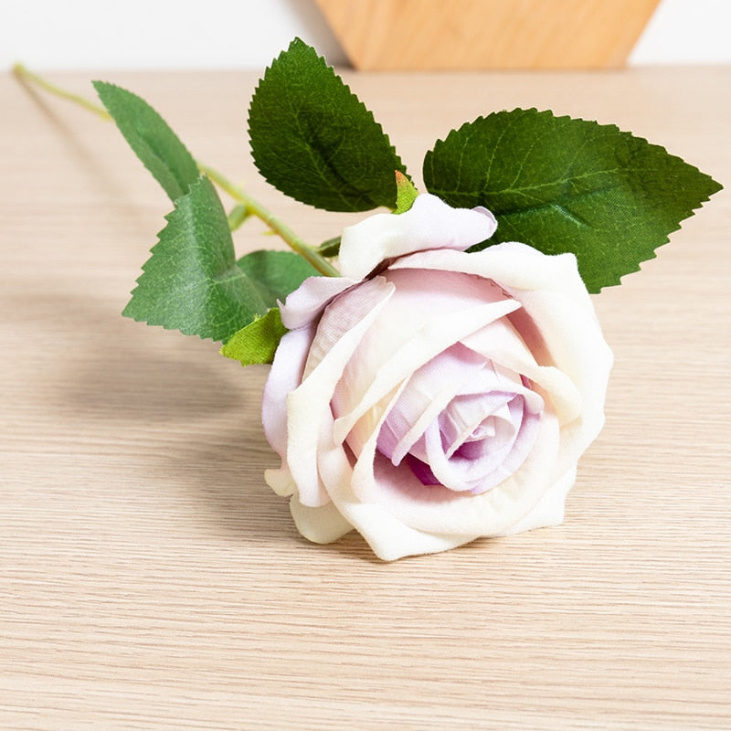 5pcs Artificial Rose Flowers Silk Long Branch Bouquet