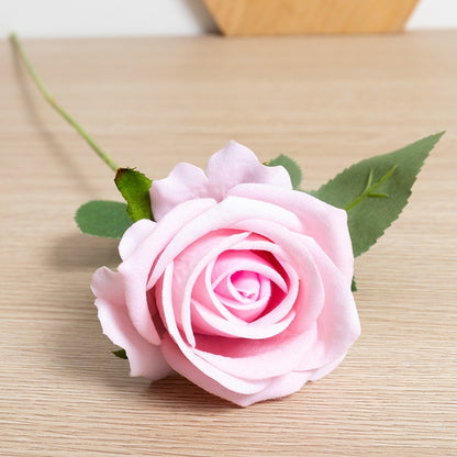 5pcs Artificial Rose Flowers Silk Long Branch Bouquet