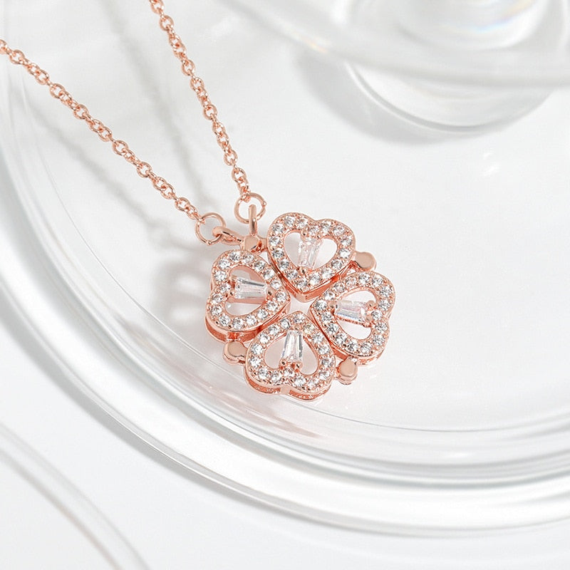 Lucky Heart Necklace WITH SIX ROSES