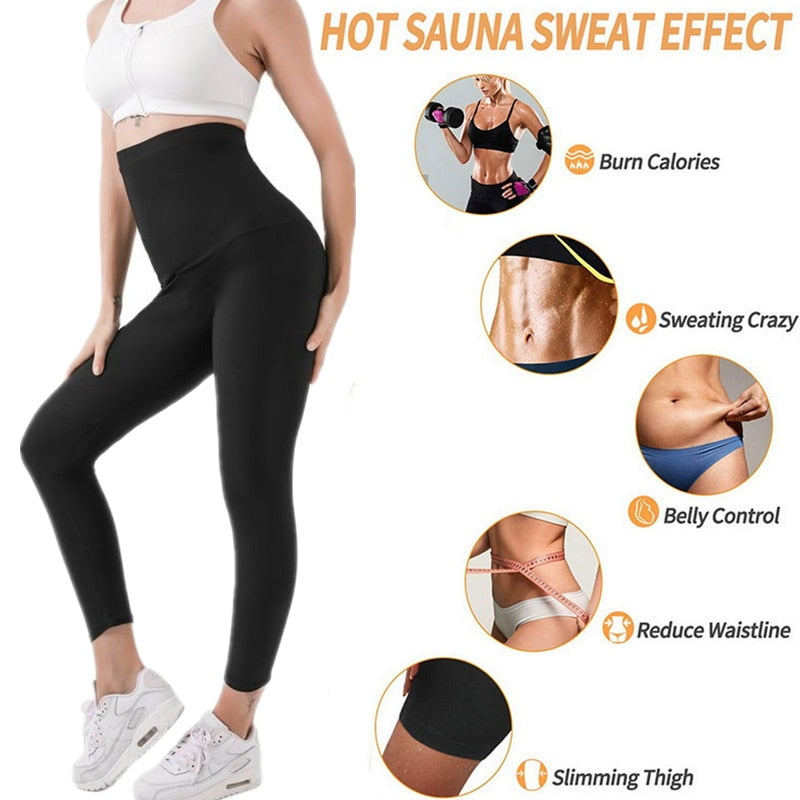 Sauna Leggings for Women Sweat Pants High Waist Compression Slimming Hot Thermo Workout Training Capris Body Shaper