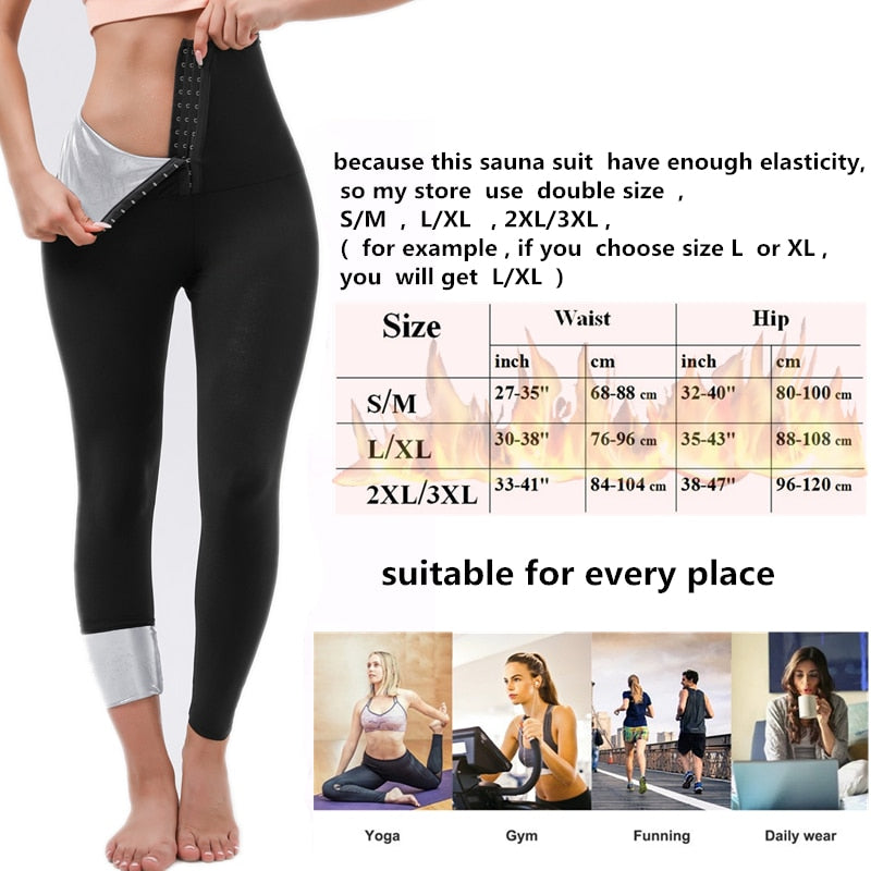 Sauna Leggings for Women Sweat Pants High Waist Compression Slimming Hot Thermo Workout Training Capris Body Shaper