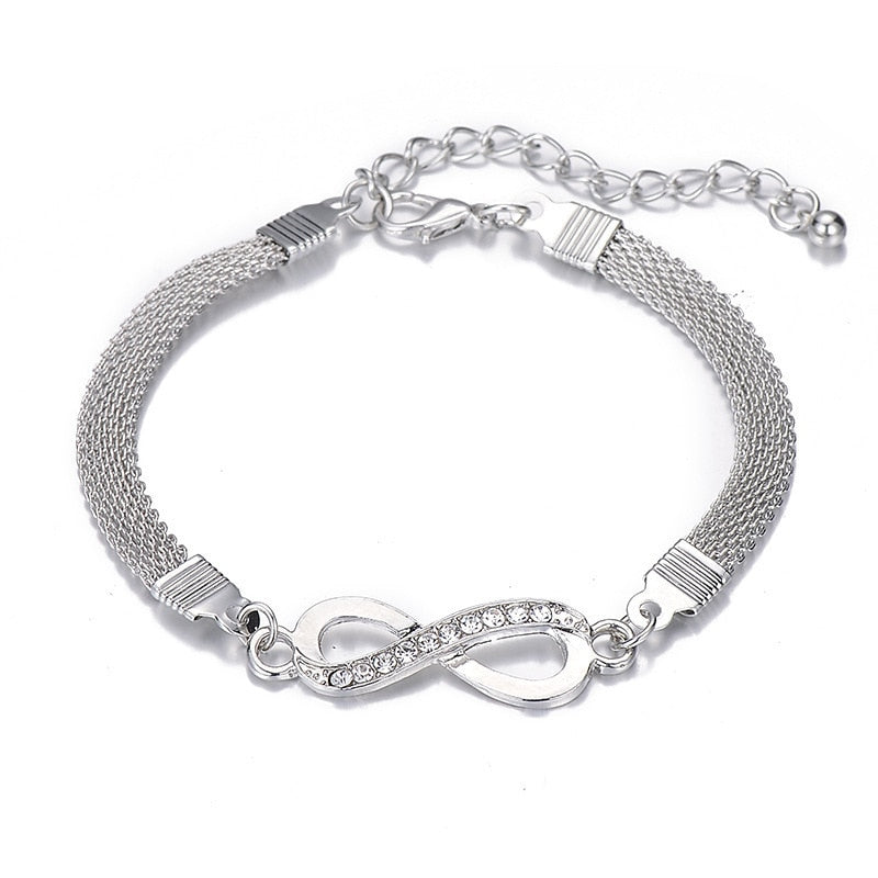 RHINESTONE INFINITY BRACELET FOR VALENTINE.