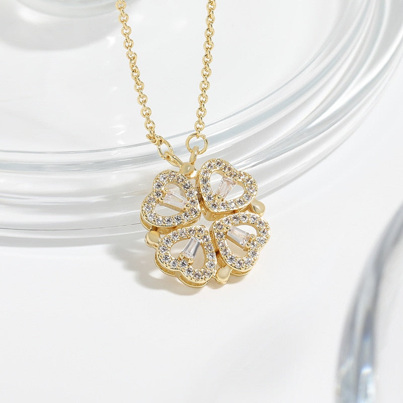 Lucky Heart Necklace WITH SIX ROSES