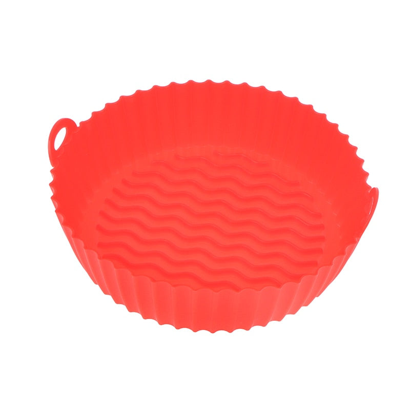 Silicone Reusable Air Fryer Liner Pot Basket Non-Stick Oven Microwave Grill Pan Baking Tray NEW