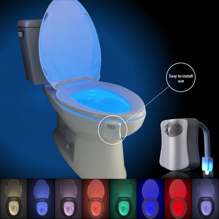 Capteur de mouvement PIR intelligent, siège de toilette, veilleuse, 8 couleurs